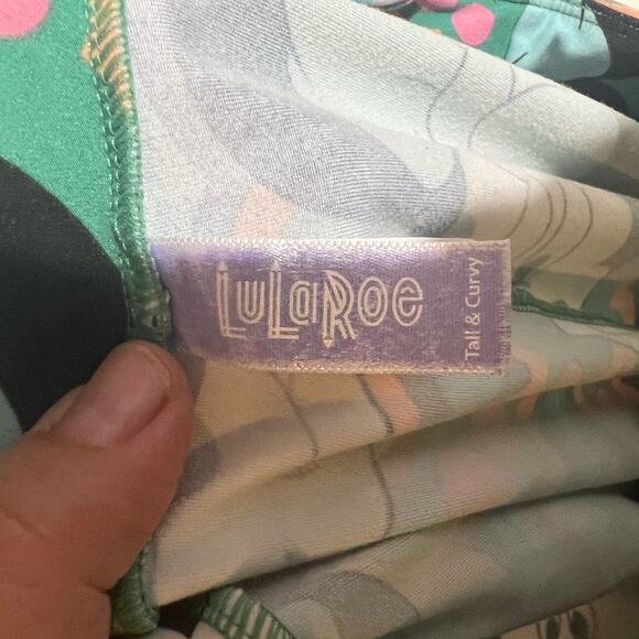 Lularoe Curvy pink and teal Minnie Mouse Leggings Tall and Curvy TC - Picture 3 of 10